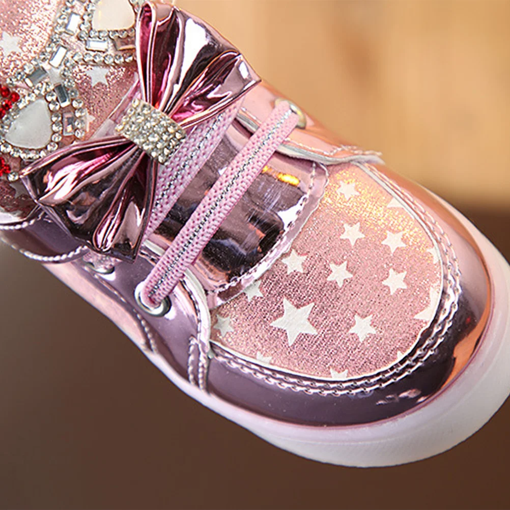 

Детская обувь со светодиодной подсветкой, розовая, размер 23, стильные дышащие повседневные легкие кроссовки со стразами, светодиодная обувь для доски