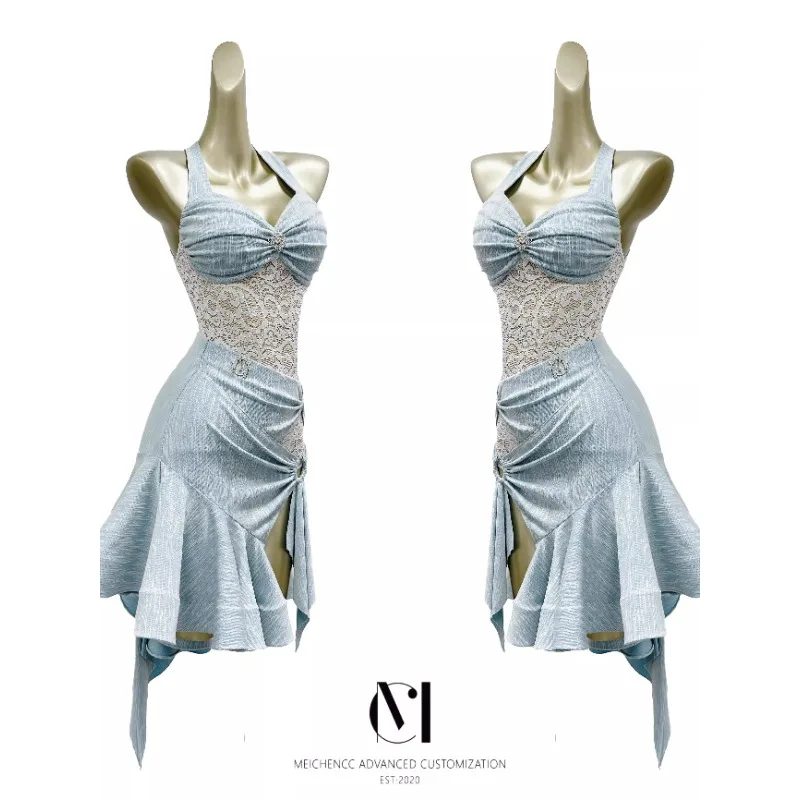 

Индивидуальный тренировочный наряд, джинсовый костюм, костюм для латинских танцев, продвинутая одежда для соревнований, одежда для взрослых и женщин, платье для латинских танцев