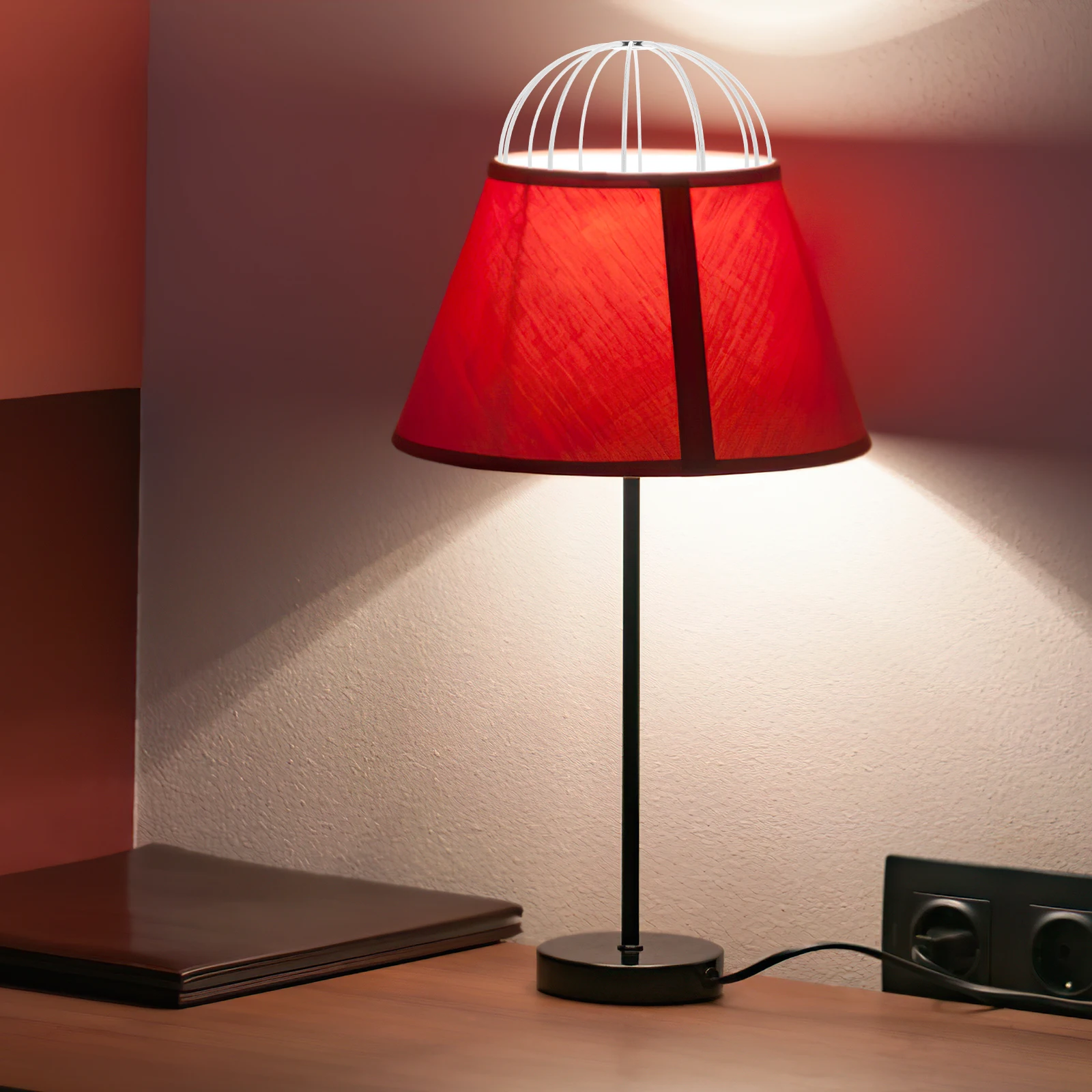 

Retro Lampshade Frame 18.5cm White Table Light Bracket Iron Shade Holder for Desk Lamp Stable Compatible Pendant Lights