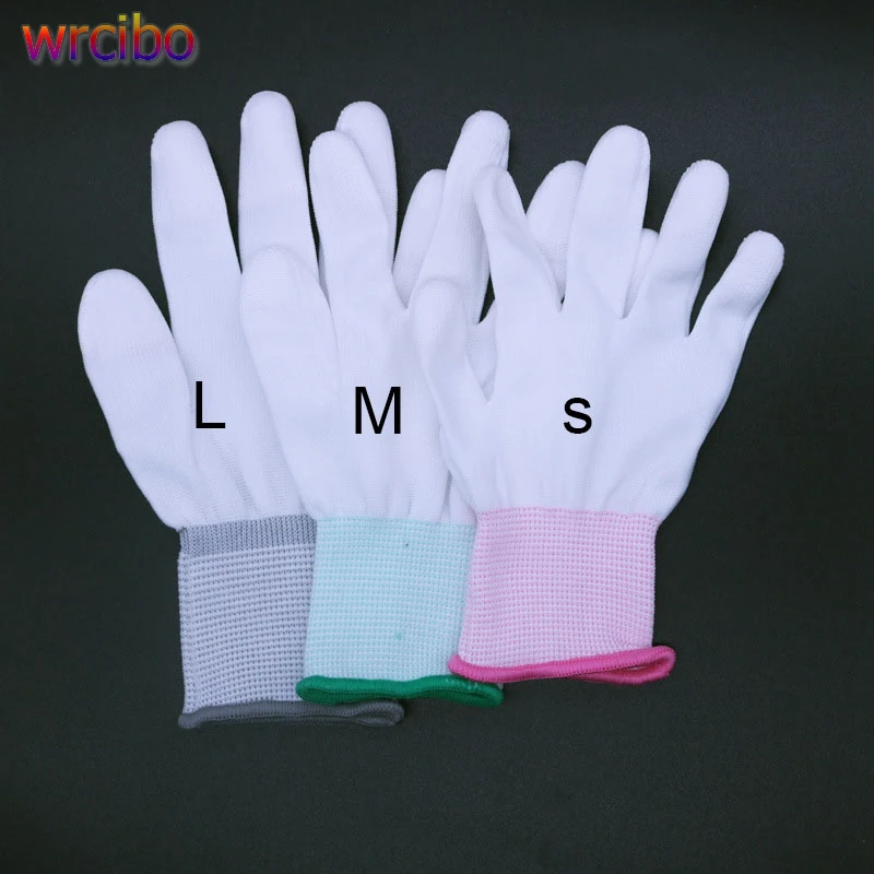 

Антистатические перчатки Wrcibo ESD для строительства ПК, перчатки для пальцев с покрытием из углеродного волокна и полиуретана, для защиты безопасности ремонта телефона