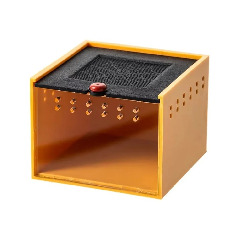 Black Reptile Keeping Box Acrylic Lightweight Crawling Pet Feeding Box Ventilation Holes Clear View Terrarium Cage