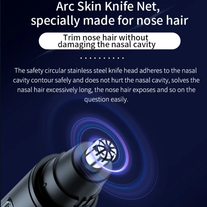 Men's Electric Nose Hair Trimmer USB Rechargeable Painless Nose Ear Eyebrow Hair Remover Portable Mini Clipper image 2