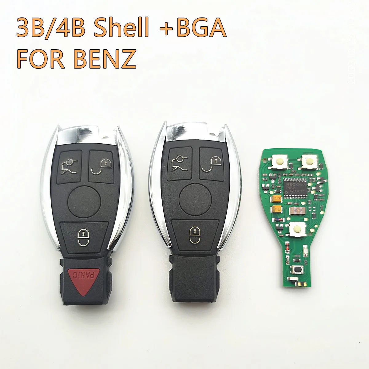 

1 шт. 3/4 кнопки смарт-брелок 433 МГц для Mercedes Benz автоматический дистанционный ключ с поддержкой NEC и BGA 2000+ год