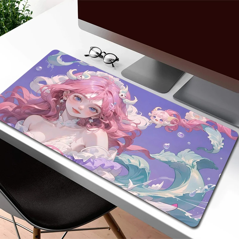 

Mousepad XXL Gaming Mouse Pad Cute Girl Large Mouse Mat Anime Cartoon Locking Edge Keyboard Pads Game HD Print Computer Carpet