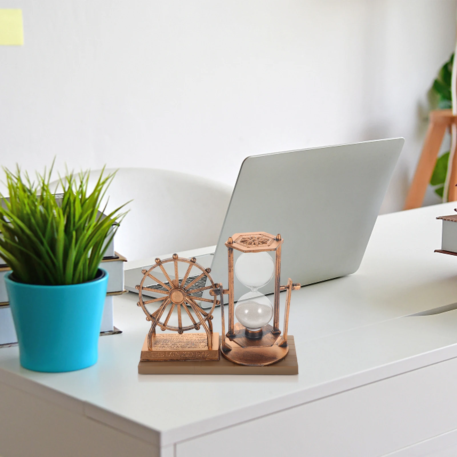 

Ferris Wheel Hourglass Vintage Decor Sand Clock Timer Home Office Desktop Statue Child Gift Gardening Supplies Parts Accessories