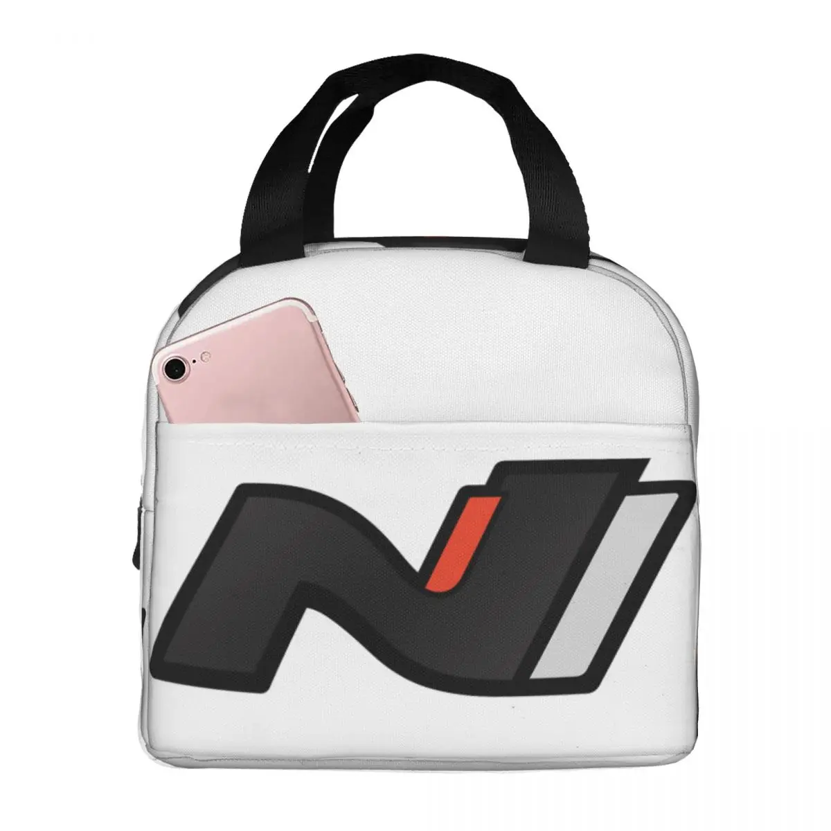 Hyundai N Performance Logo Dark Lunch Bags Insulated Bento Box Portable Lunch Tote Resuable Picnic Bags for Woman Children