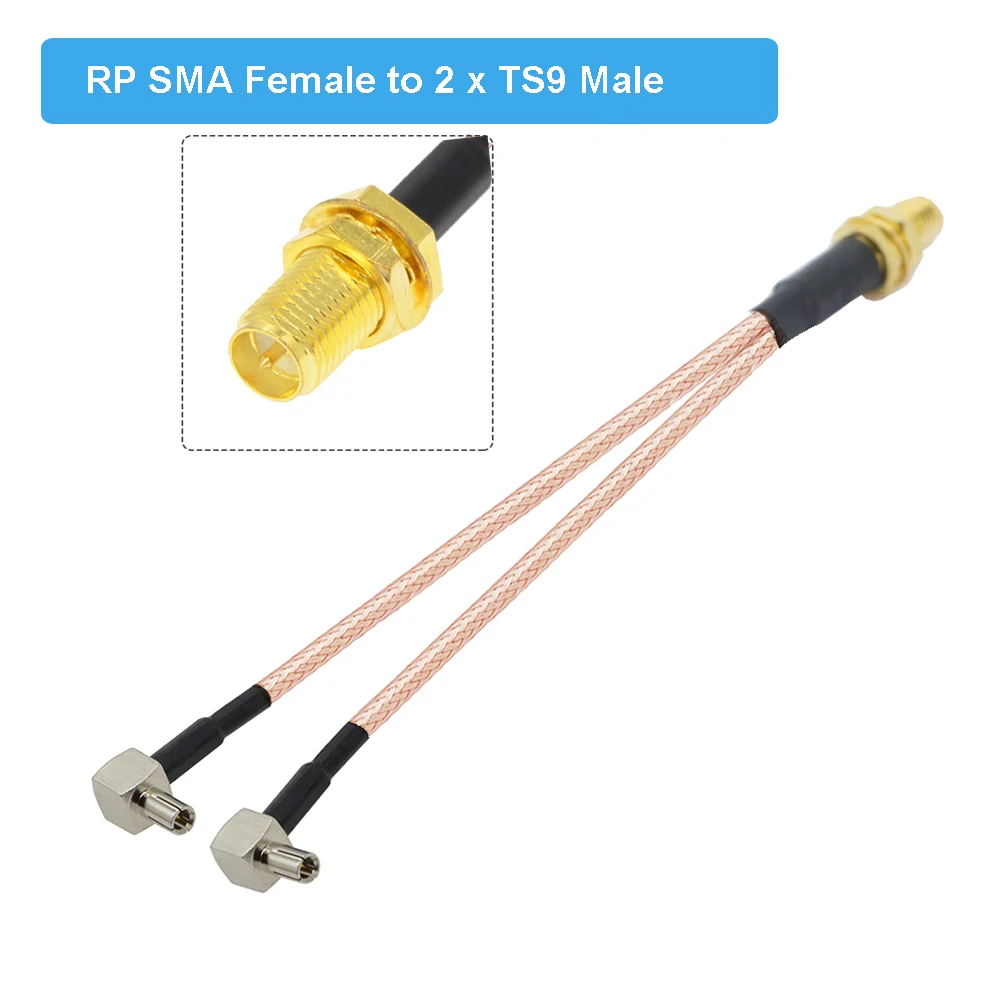 3G/4G/5G Antenne Sma Vrouwelijk Naar Dual Crc9/Ts9 Connector Y Type Splitter Combiner Rf Coaxiale Pigtail Kabel Voor 3G 4G Modem Router