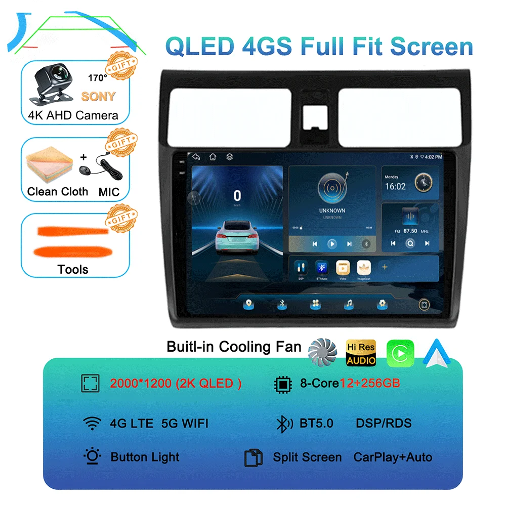 2-DIN Android 16 autoradio voor Suzuki Swift 2003 - 2006 2007 2008 2009 2010 multimediaspeler Carplay stereo GPS DVD head unit