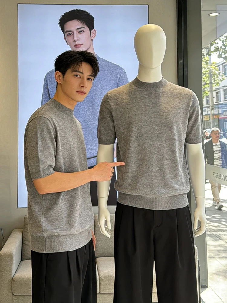 

Мужская зимняя плотная трикотажная футболка с высоким воротником, приталенного кроя, с эластичной внутренней отделкой, базовый слой.