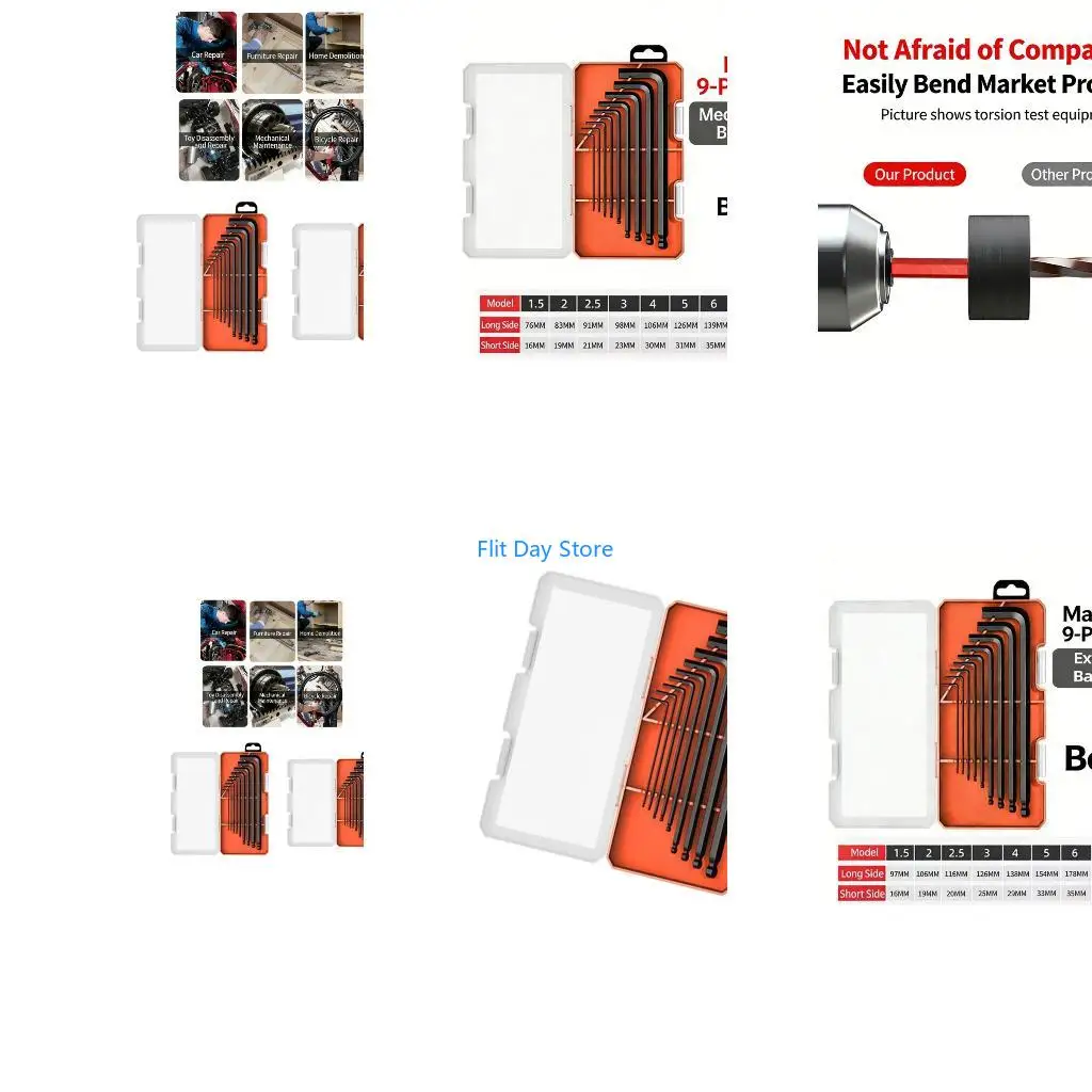 F92C Complete 9 Piece L Type Tool Wear Resistant Steel Construction Precisions Instrument For Mechanical Work