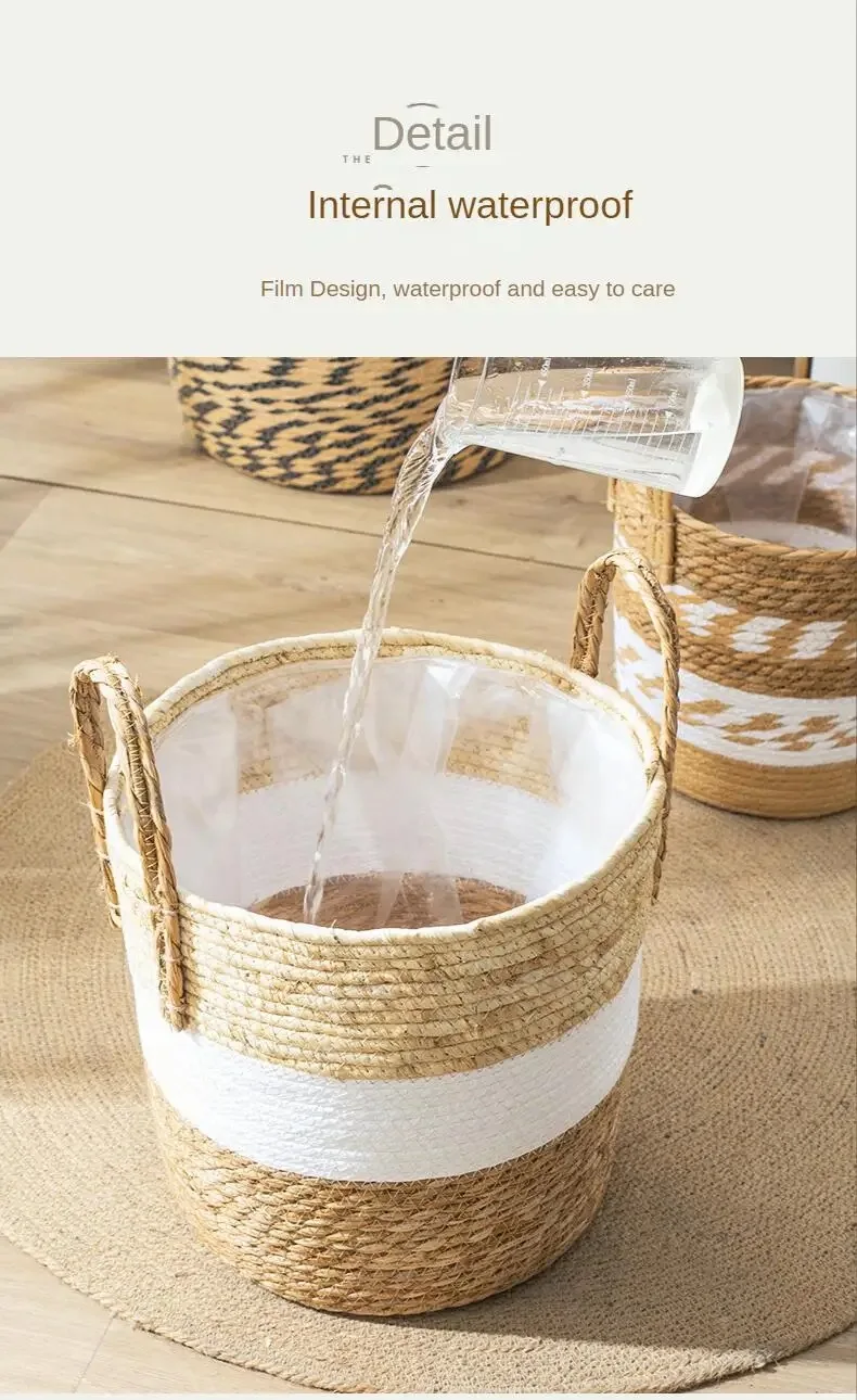 Cestino in rattan Pattumiera in vimini con coperchio Camera da letto Pattumiera for bagno Cestino for rifiuti in vimini intrecciato Boho Bidoni for la spazzatura for ufficio Cestino portaoggetti in ra