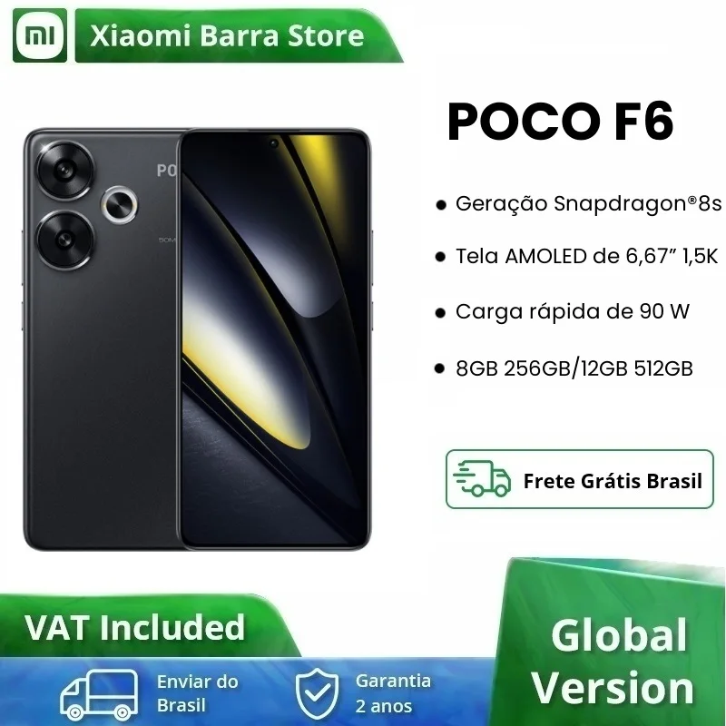 

Смартфон глобальная версия POCO F6 Snapdragon®8s Gen 3 6,67 "1,5 K 120Hz CrystalRes AMOLED 90W Turbo Charging 5000mAh батарея