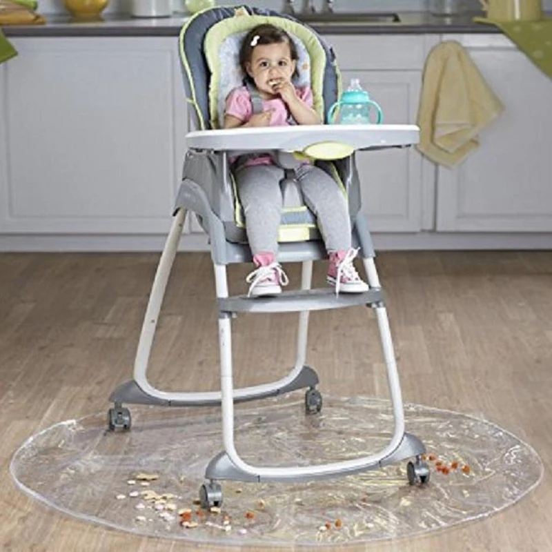 Alfombrilla Splat para debajo de la silla alta/Artes/manualidades para niños pequeños, lavable, grande, impermeable, redonda, transparente, Protector de suelo para silla