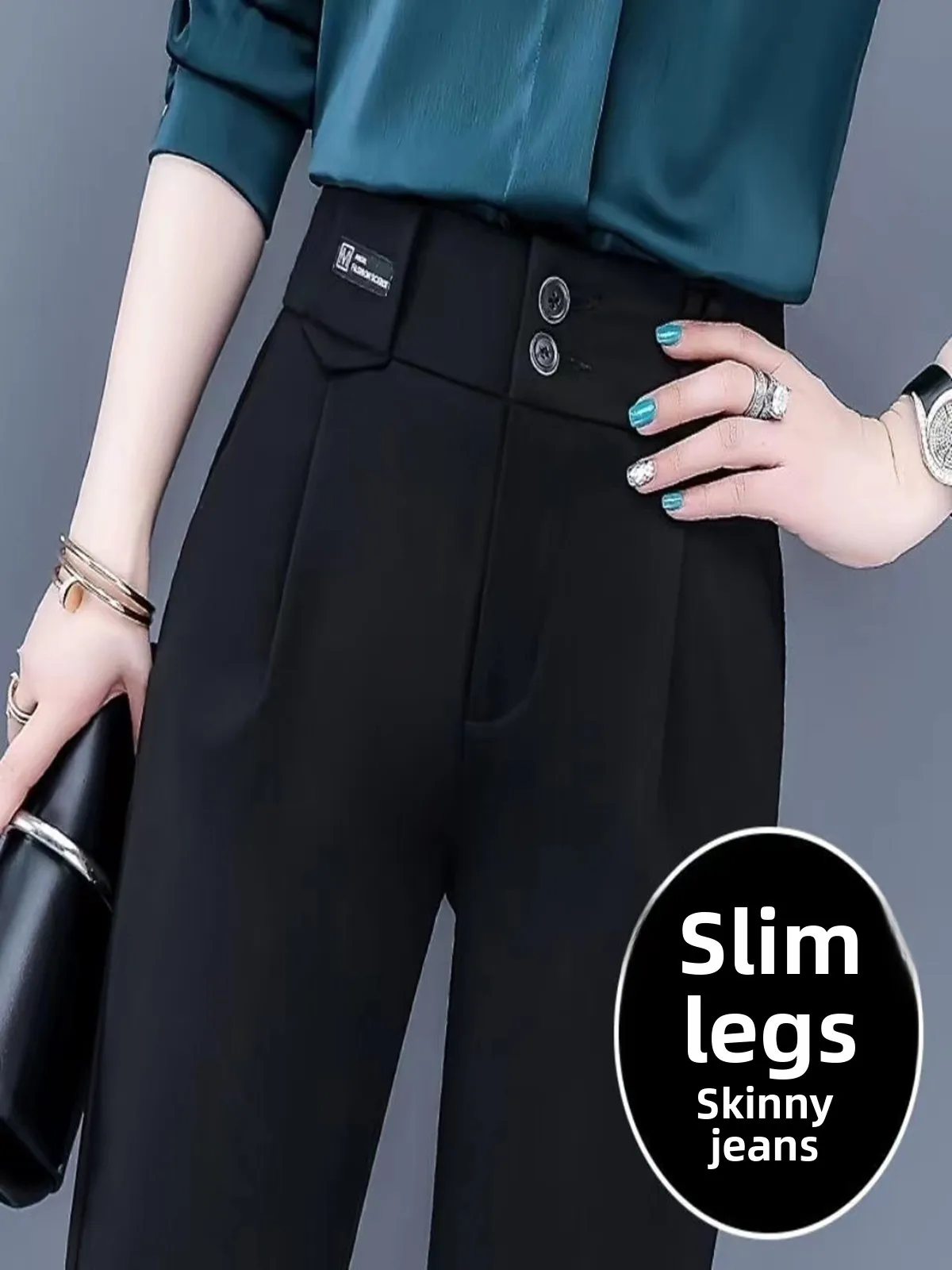 

Женские брюки-чинос Slim Fit с высокой талией, повседневные, весна-лето, новинка, профессиональный стиль, длинные штанины