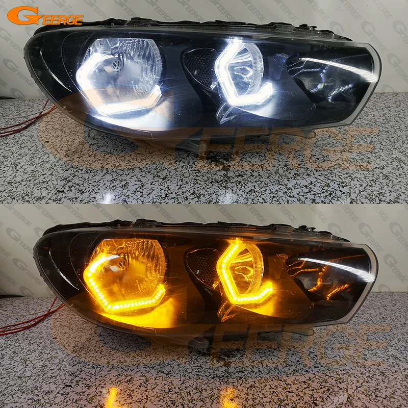 

For Volkswagen VW Scirocco III MK3 Ultra Bright A/W Switchback DRL Turn Signal Light Concept M4 Iconic Style LED Angel Eyes Kit