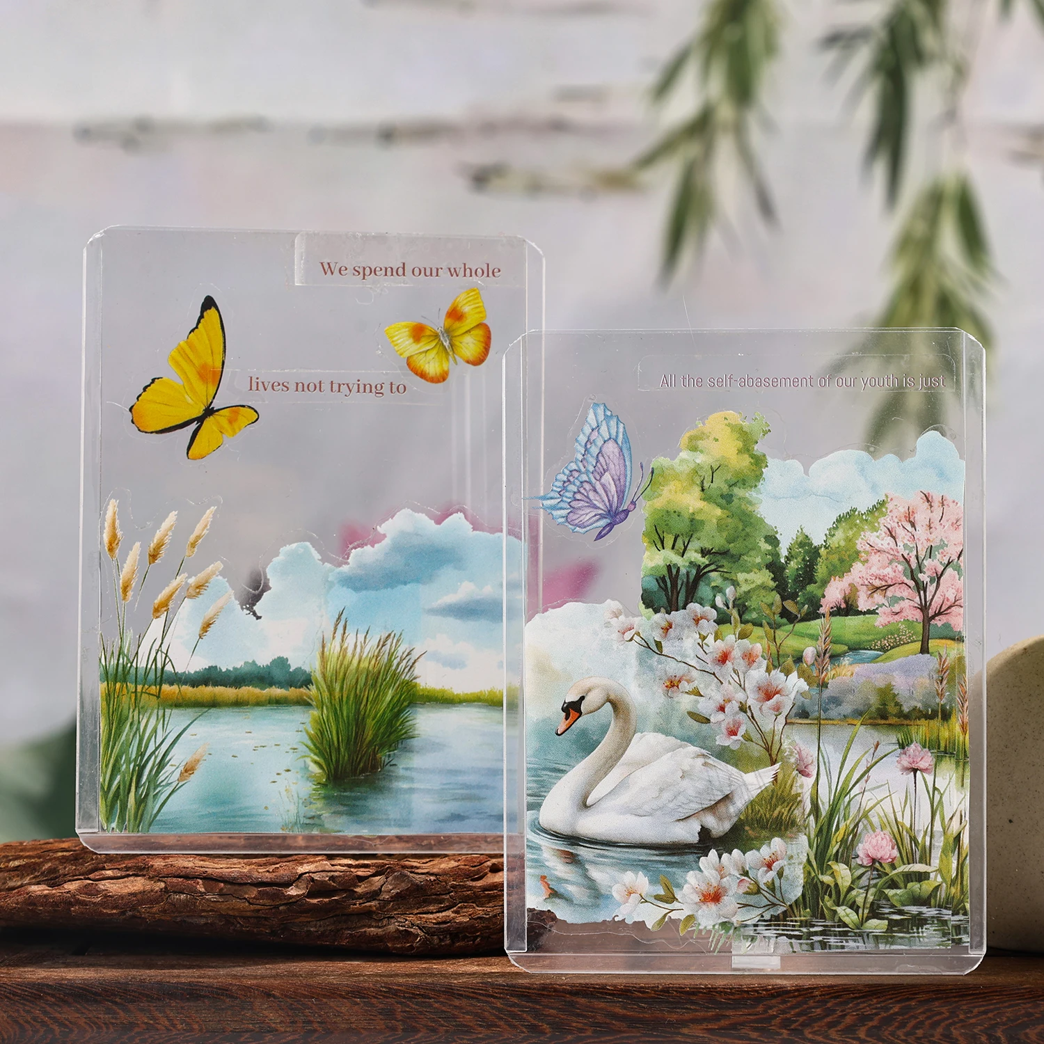 20pcs 크리 에이 티브 비주얼 3D 식물 풍경 애완 동물 스티커 콜라주 DIY 일기 스크랩북 플래너 핸드북 미적 수제 용품