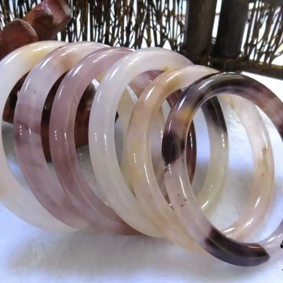 New 100% Natural Original Ecological Pattern Gold Silk Jade Handcarved Real Jade Bracelet Women Jewelry Bangles Accessories