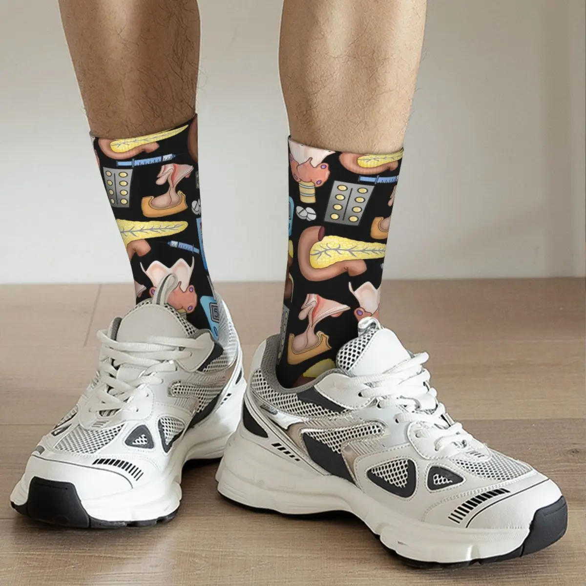 Endocrinology Socks Harajuku Super Soft Stockings All Season Long Socks Accessories for Man's Woman's Birthday Present