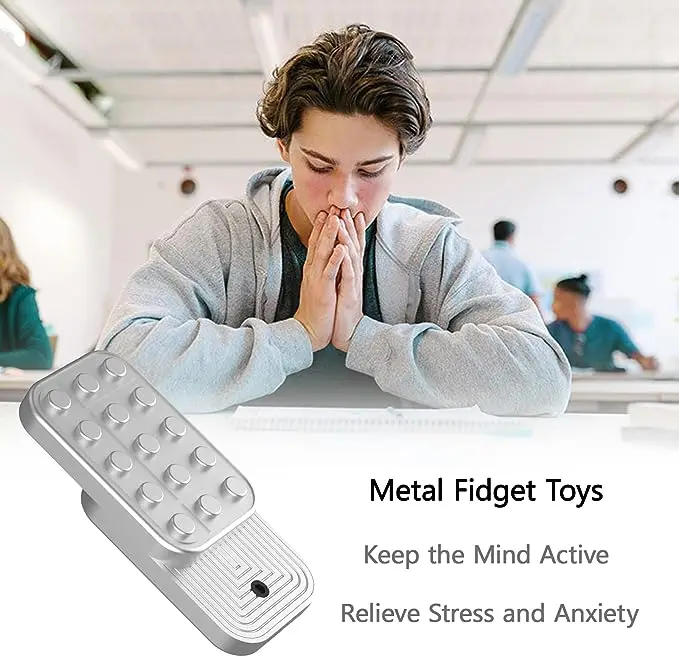 Metalowy suwak EDC Fidget Slider Magnetic Brick Block Push Slider Haptic Slider Antistres Fidget Toys Zabawka antystresowa dla dorosłych ADHD Autyzm