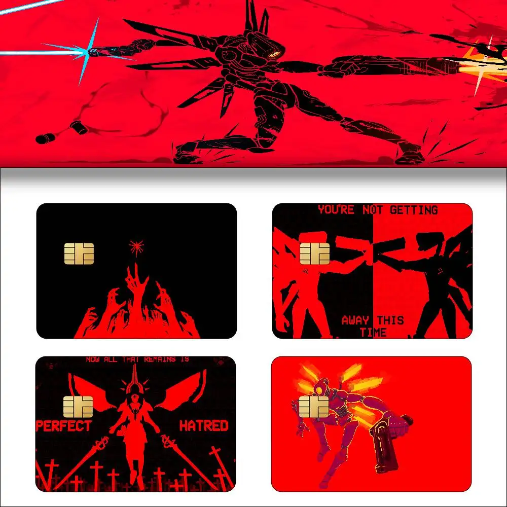 Spiel ULTRAKILL 100% Bestseller Anime Kreditkarten- und Debitkarten-Folie, Buskarten-Aufkleber, 1 Set mit 4 Stück