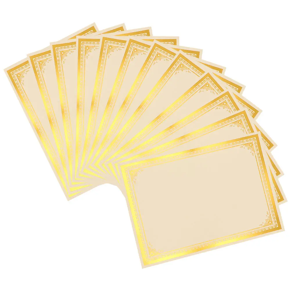 

12 Sheets Printable Writable Certificate Paper Blank Diploma Certificate Inner Paper for Academic Recognition Employee
