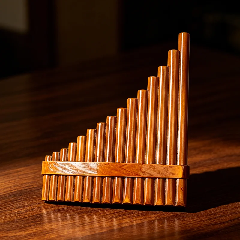 G‑Tune Handmade Bamboo Pan Flute, Beginner Entry Model, Premium Bamboo Panpipe With Hoops (Right Hand Version)