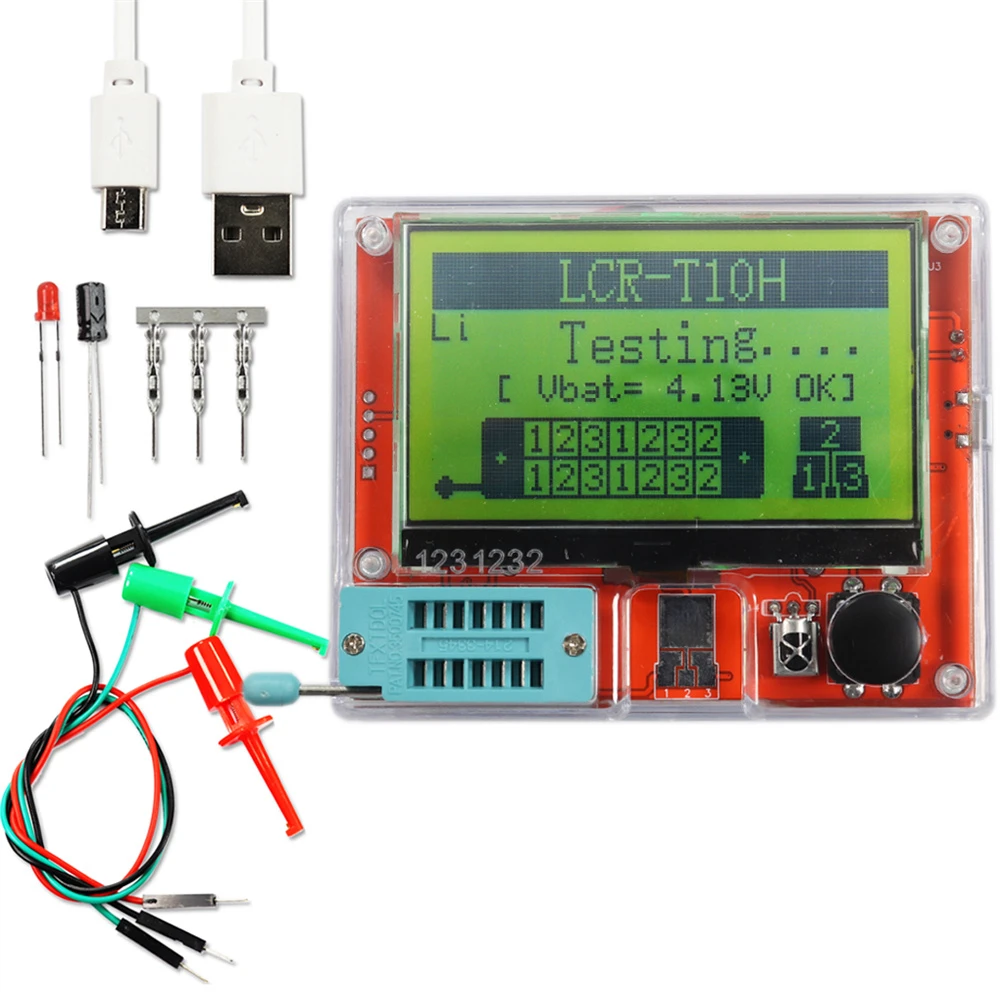 LCR-TC1 LCR-T7 T10H Transistor Tester Multimeter Colorful Display TFT For Diode Triode MOS/PNP/NPN Capacitor Resistor Transistor