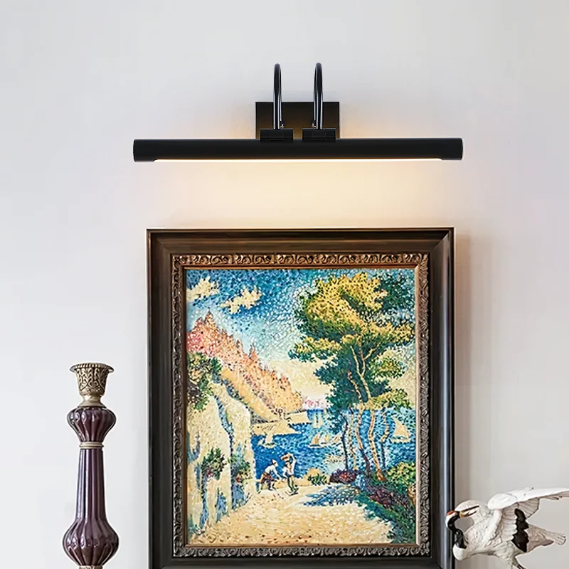 مصباح صورة بسيط من النحاس، مصباح جداري نحاسي لغرفة المعيشة، ضوء مرآة الحمام، مصباح حائط أسود، ضوء مكياج مرآة الحمام #2