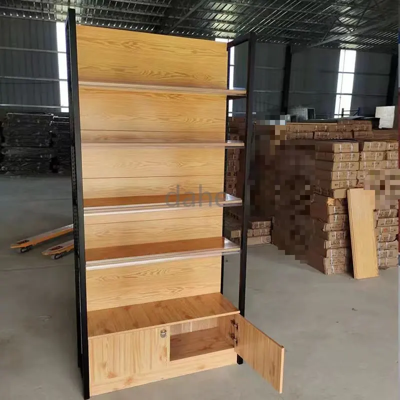 custom.Customizable Wooden Supermarket Display Rack Gondola Shelves for Shop supermarket displays Showcases