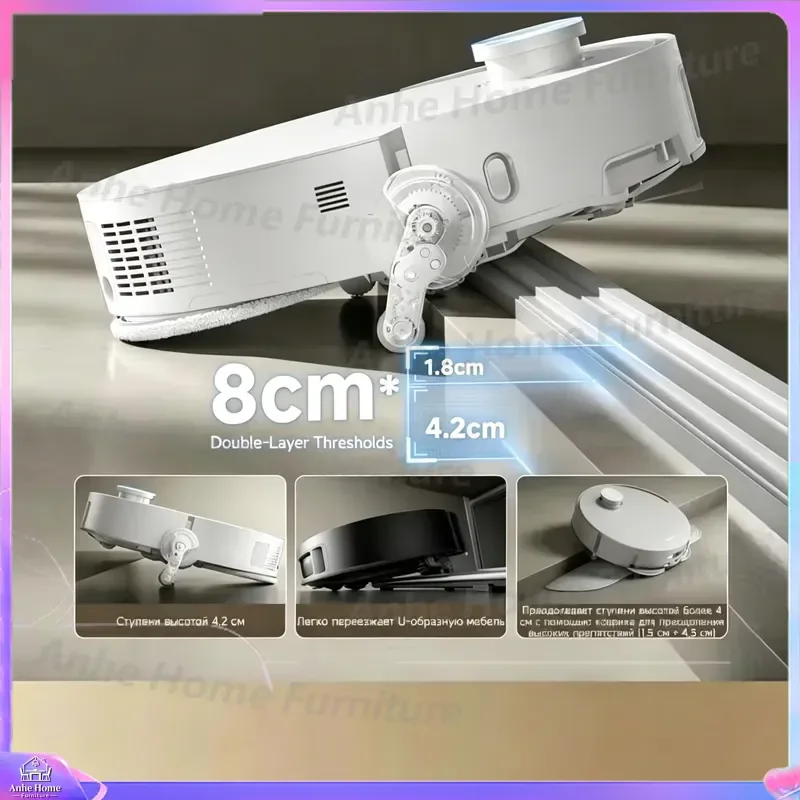 L60 PRO Robot Vacuum Cleaner with Super Suction Pet Hair Removal Corner Edge Cleaning Ultra Thin Design Obstacle Crossing LDS