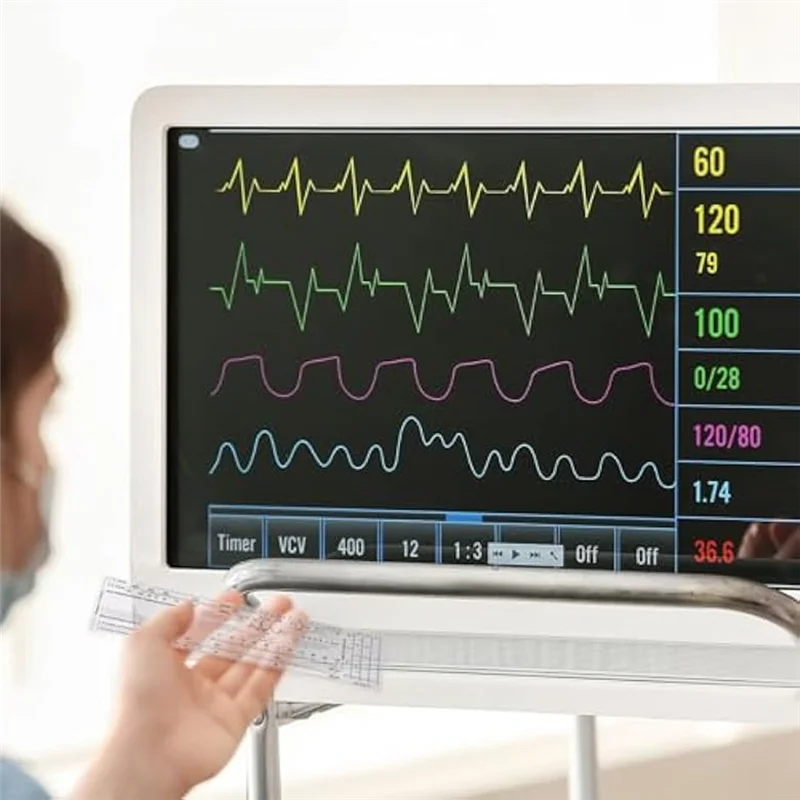 PTST EKG Calipers And EKG Ruler Set ECG Calipers Drafting Electrocardiogram Divider ECG Calipers Measuring Tool For Nursing Dura