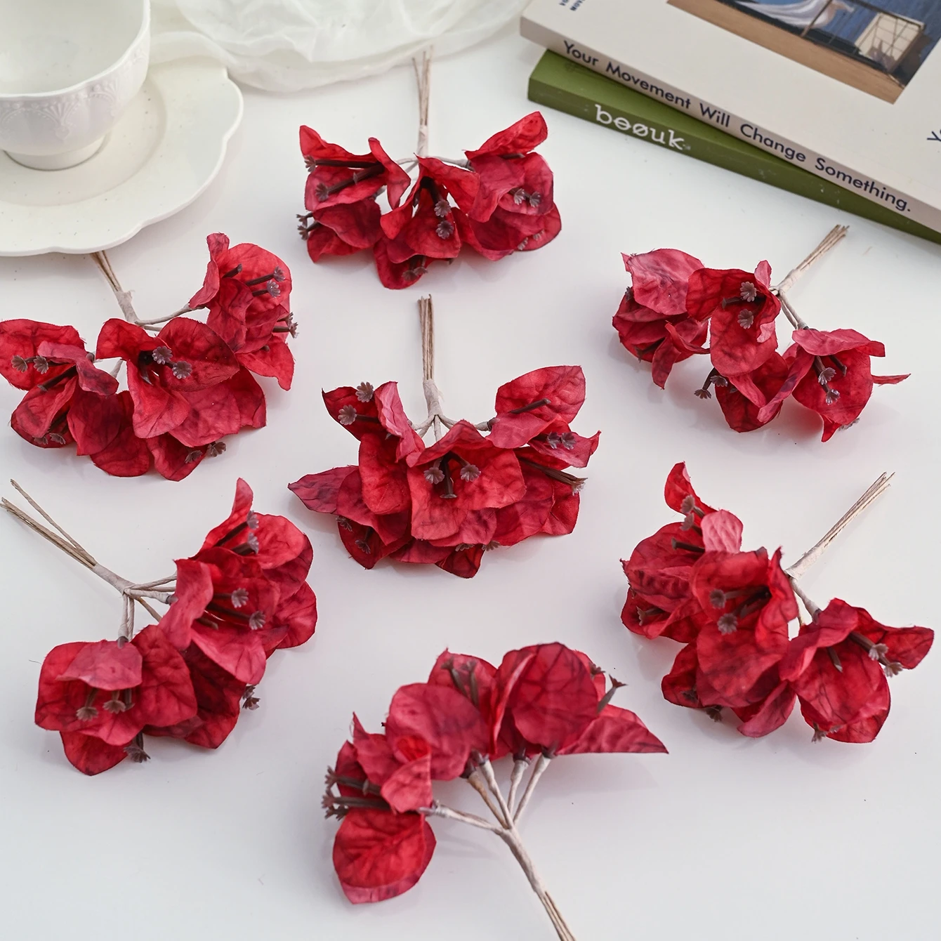1/3 Stück Künstliche Blumen Bougainvillea Mini-Bouquet Herbst Gartendekoration Weihnachtsbaum-Girlanden Handgemachte Hochzeits-DIY-Geschenke