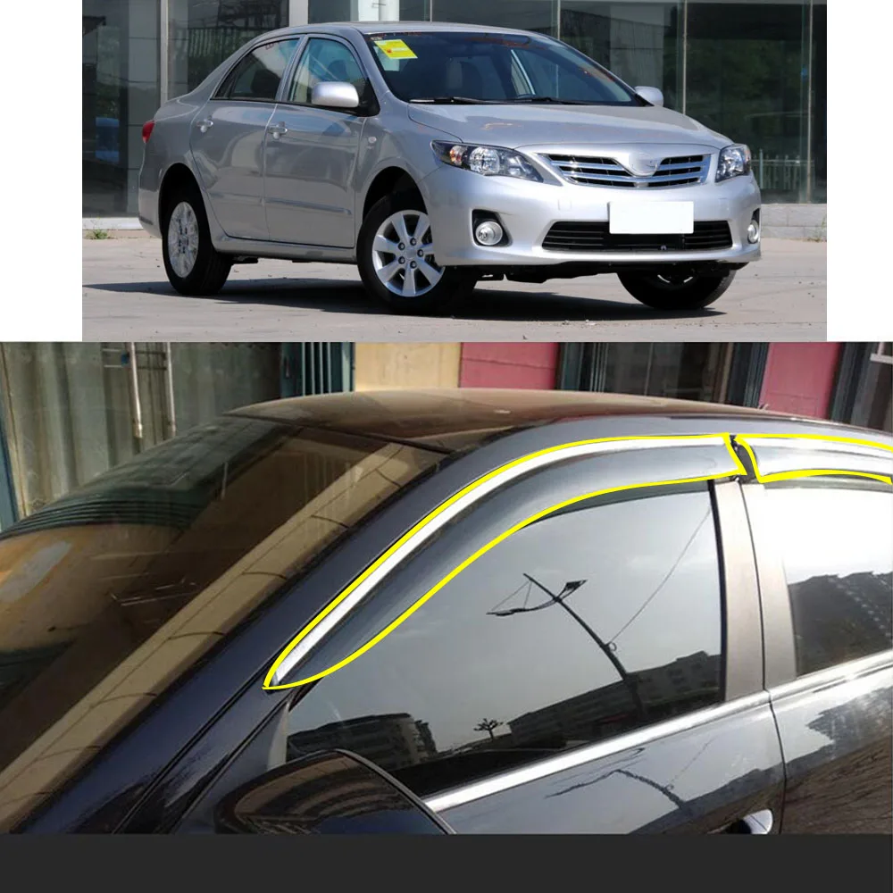 

Автомобильная наклейка, пластиковое окно, ветрозащитный козырек от дождя/солнца, вентиляционное отверстие для TOYOTA COROLLA Altis 10, 2007 2008 2009 2010 2011 2012 2013