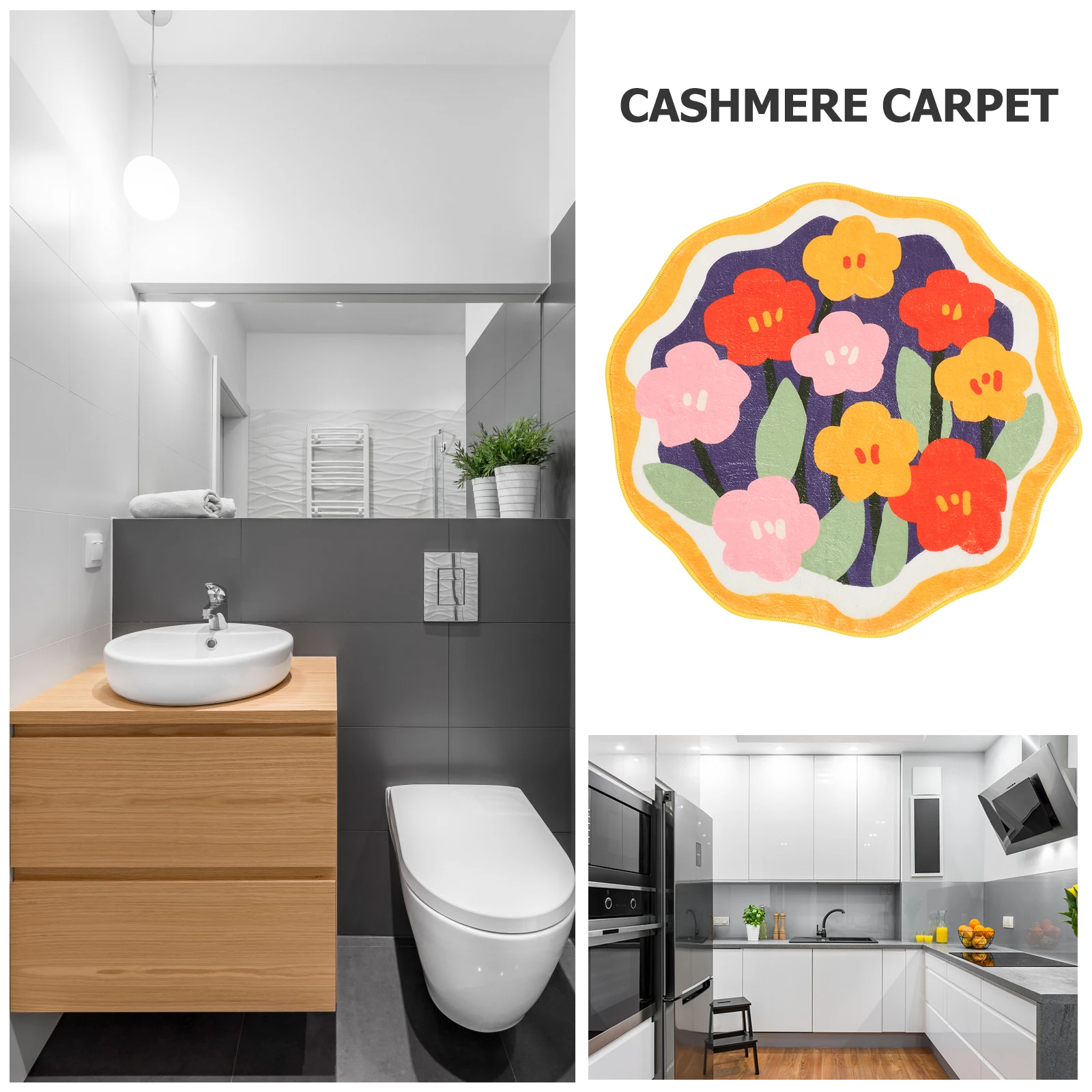 

Imitation Cashmere Rug Anti-s Bath Mat Absorbent Bathroom Autumn Quick Dry Polyester Carpet