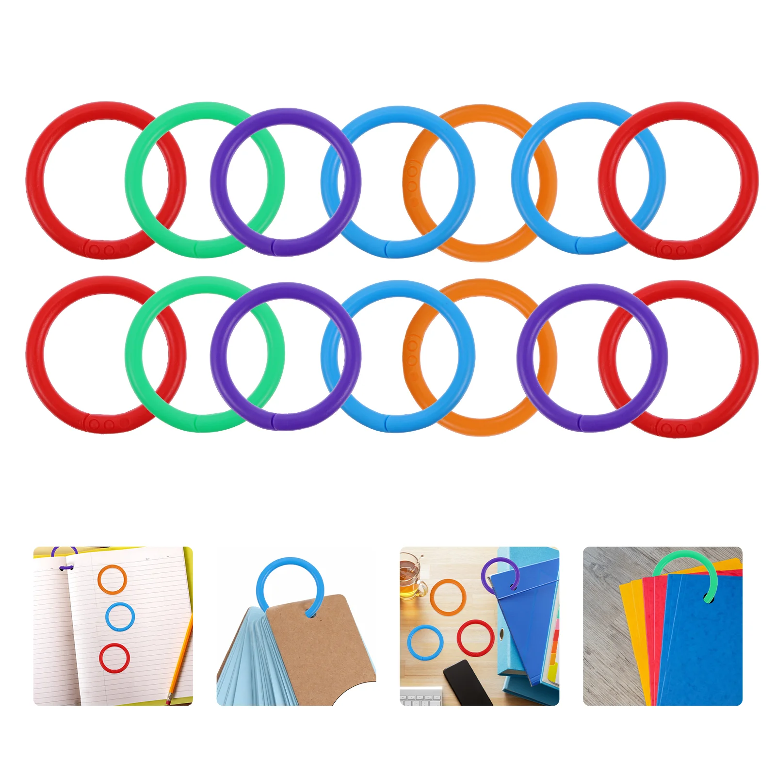 100pcs Durable Loose Leaf Binder Rings Multi purpose Snap Ring Loose Paper Notebook Ring for Organization and Sorting