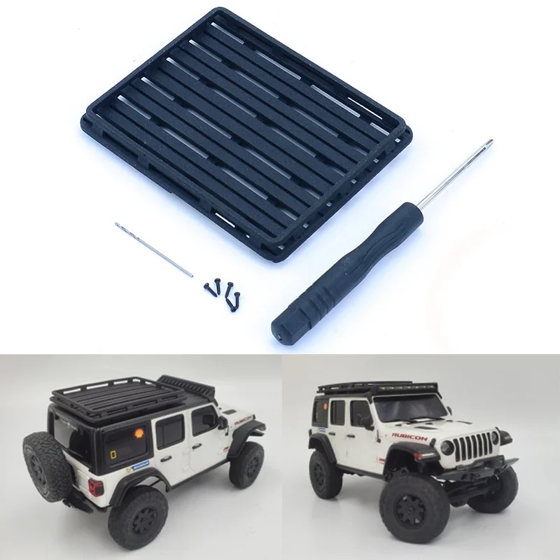 Simulação O Telhado Bagageira Para Jeep Wrangler, Decore Peças De Atualização, 1/24 RC Crawler Car, Kyosho Miniz 4x4, Acessórios De Carro