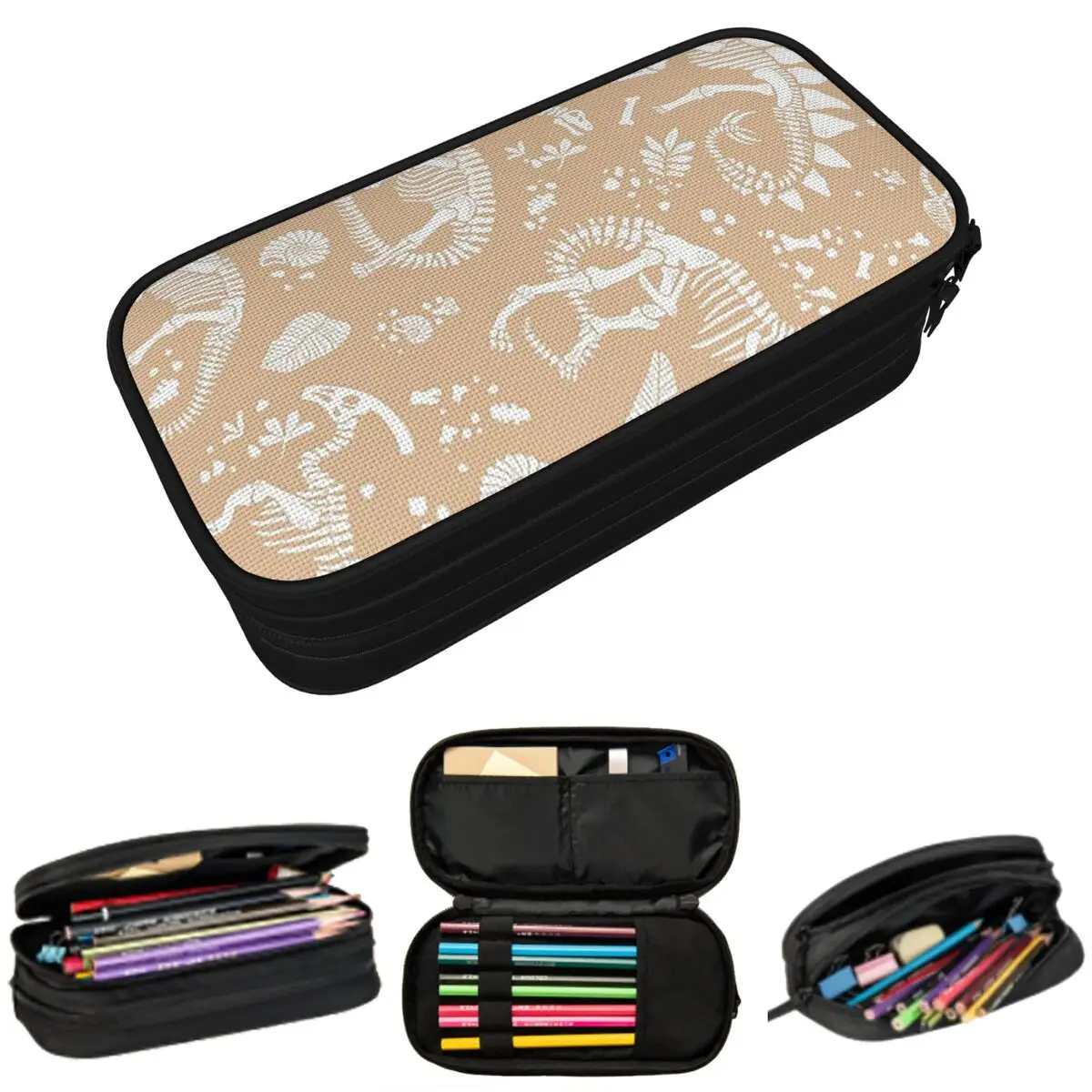 

Dinosaur Fossils Pattern Pencil Case for Boy Girl School Pen Box Pencil Bag Stationery Supplies Pen Holder Bag