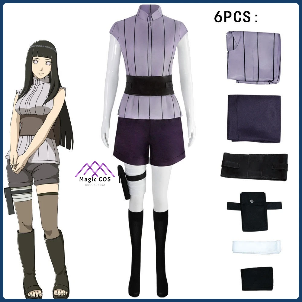 

Popular Anime Hinata Hyuga Cosplay Costume Role Playing Clothes Full Set Outfit for Women Adult Comic Con Halloween Party Suits