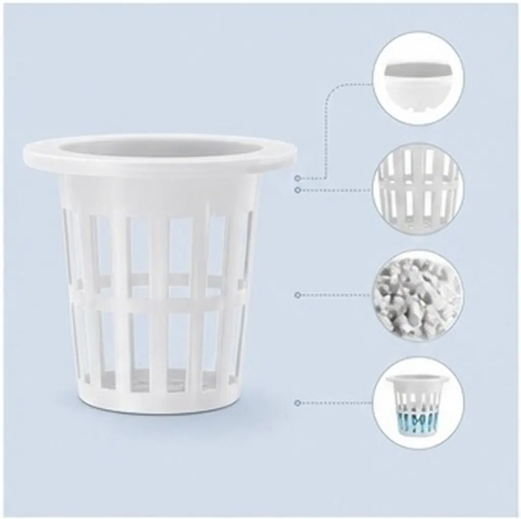 50pcs Hydroponic Baskets Plastic Mesh Net Cups For Soilless Planting Durable Plant Growth Promotion Garden Accessories