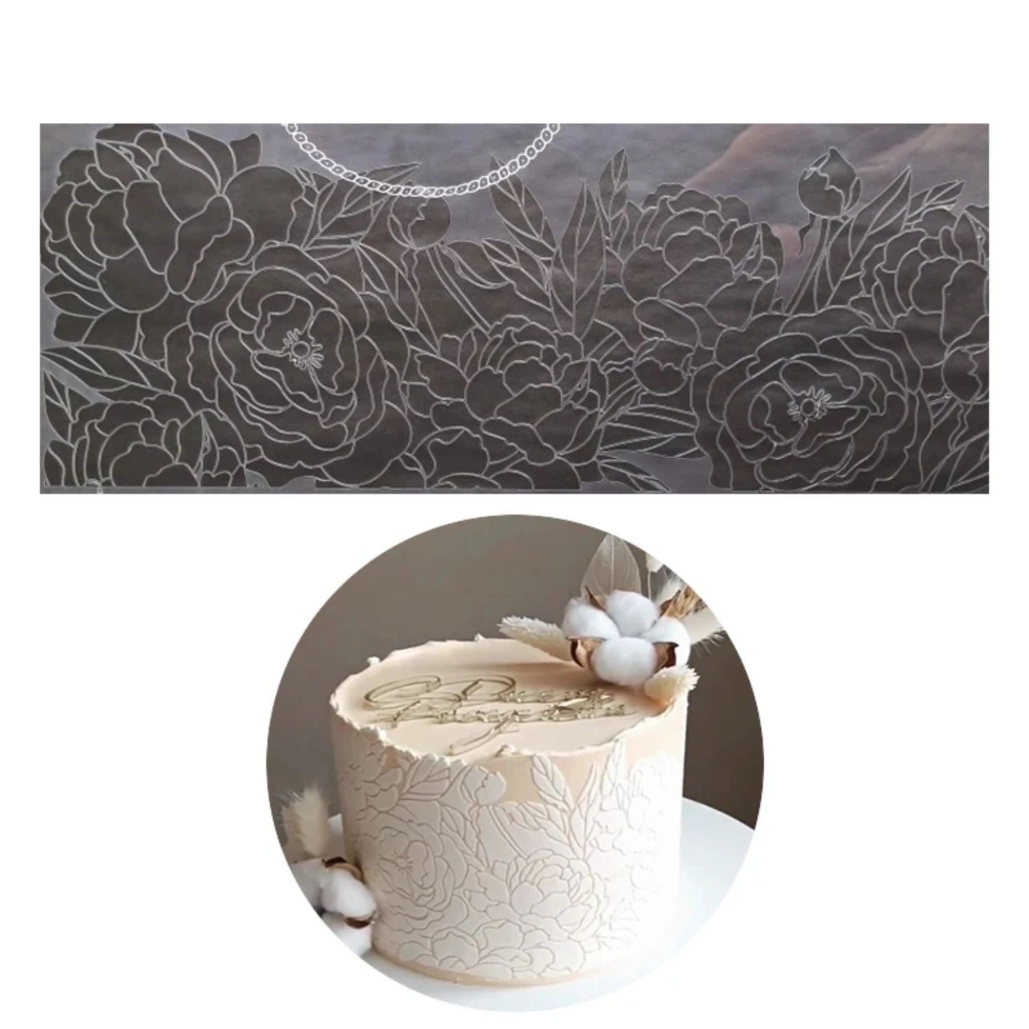 Beautiful Exquisite and Elegant Rose Lace Cake Stencil - Stunning and Chic Cake Decorating Tools for Creating Gorgeous Creations