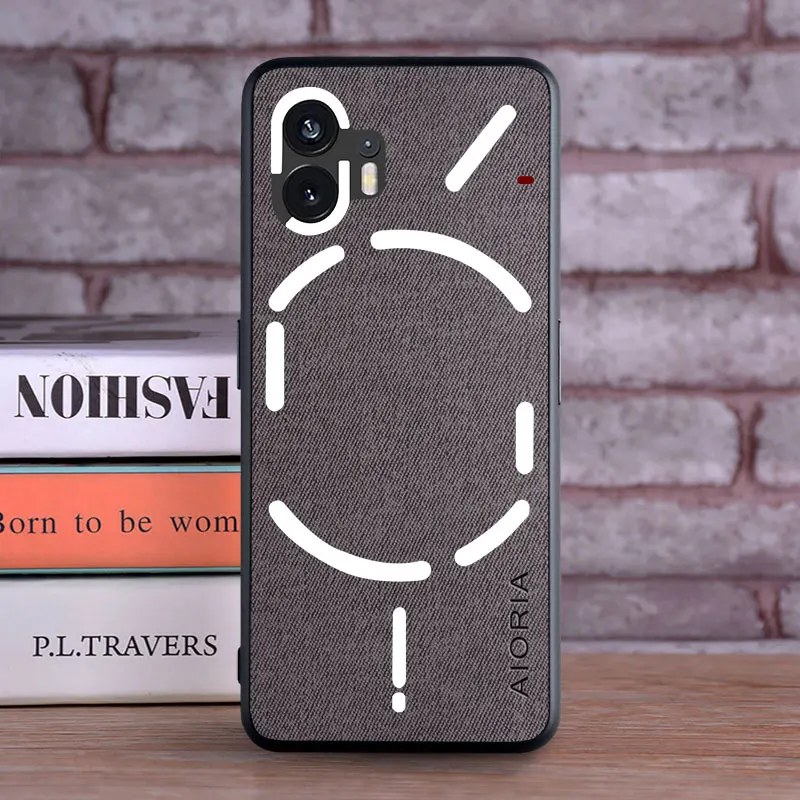 Textiel lederen hoesje voor Nothing Phone 2 1 Zacht TPU met beschermhoes van hard pc-materiaal aan de achterkant