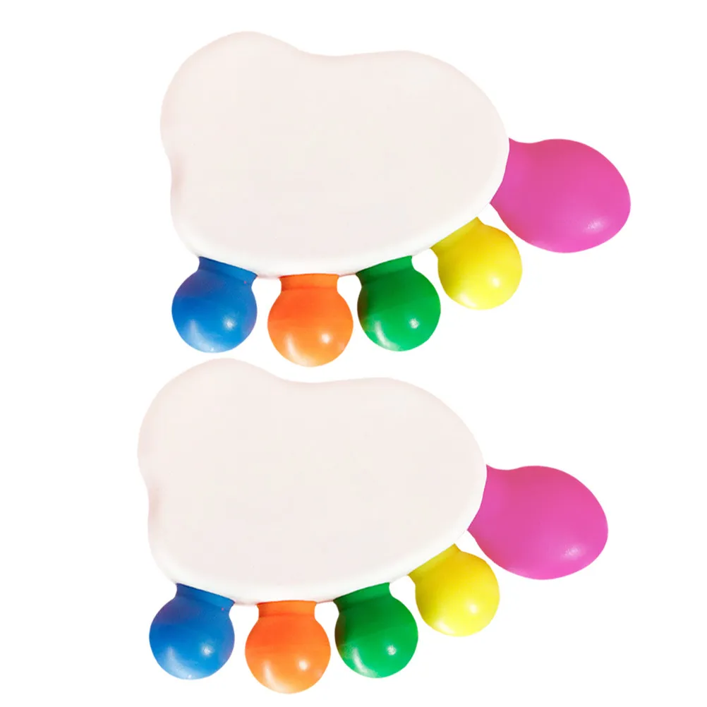 

2Sets Foot Toe Shape Highlighter Pens Creative Colorful Student Stationery Marker Pens Mild Color Broad Tip Writing Highlighters