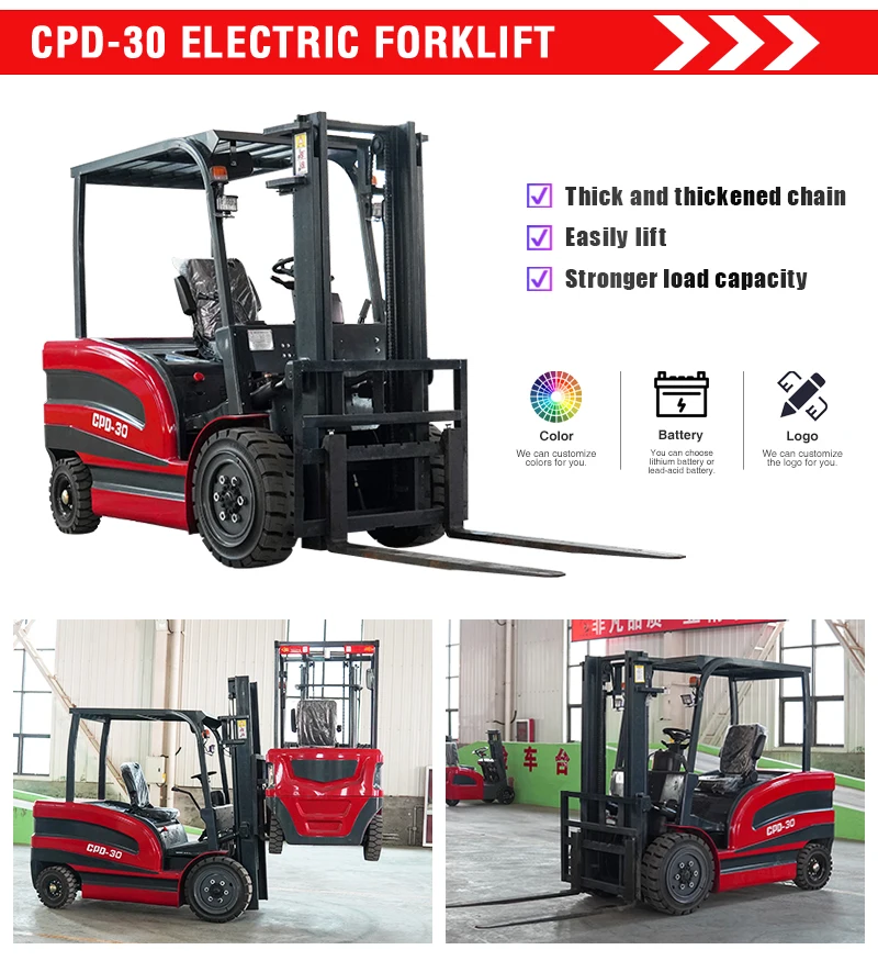 Compact Electric Forklift Montacargas 1 Ton 1.5 Ton 2 Ton Load Capacity Forklift Electric