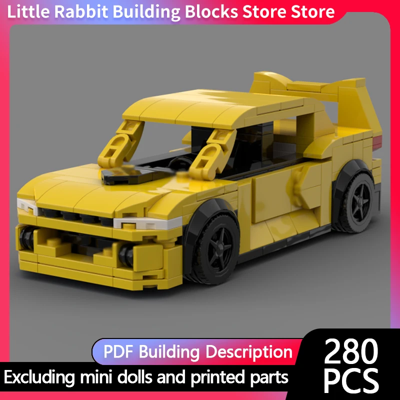 City Car Model MOC Building Bricks WRX High-Performance Sports Sedan Modular Technology Children Holiday Gifts Assemble Toy Suit