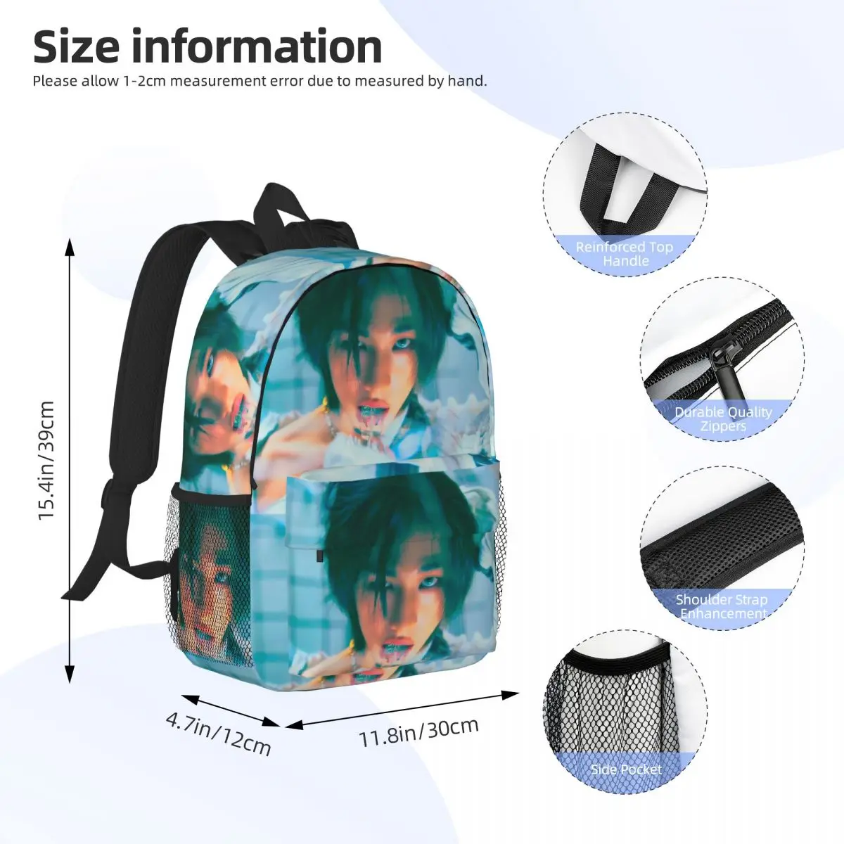 حقيبة ظهر Stray Kids Hyunjin للطلاب والأولاد والبنات حقيبة كتب للأطفال حقيبة مدرسية حقائب كتف للكمبيوتر للرجال والنساء