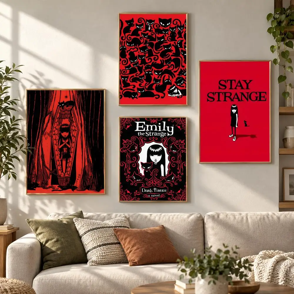 Emily the Strange Gothic Character Retro Visual Series Poster Contemporary Wall Art Print for Bedroom & Living Room, Unframed