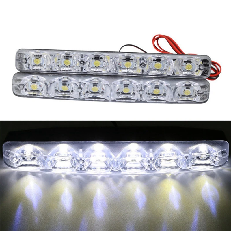 6 LED Super Bright Daytime Running Lights Car Center Grille Decorative Lights For General Car Lights Modification