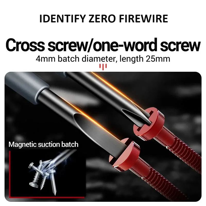 2pcs Word/Cross electrician screwdriver 12-220V Voltage Tester Pen AC/DC Induction Insulated Electricians Screwdriver Hand Tools