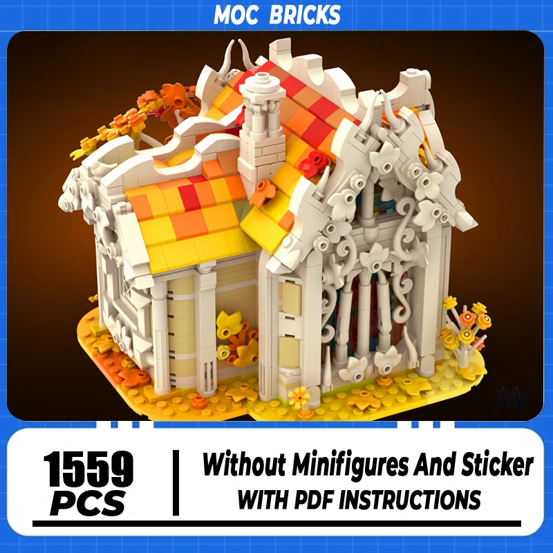 Medieval Castle Model Moc Building Blocks Autumn-Birch-House Model Technology Brick DIY Assembly Construction Toy Holiday Gifts