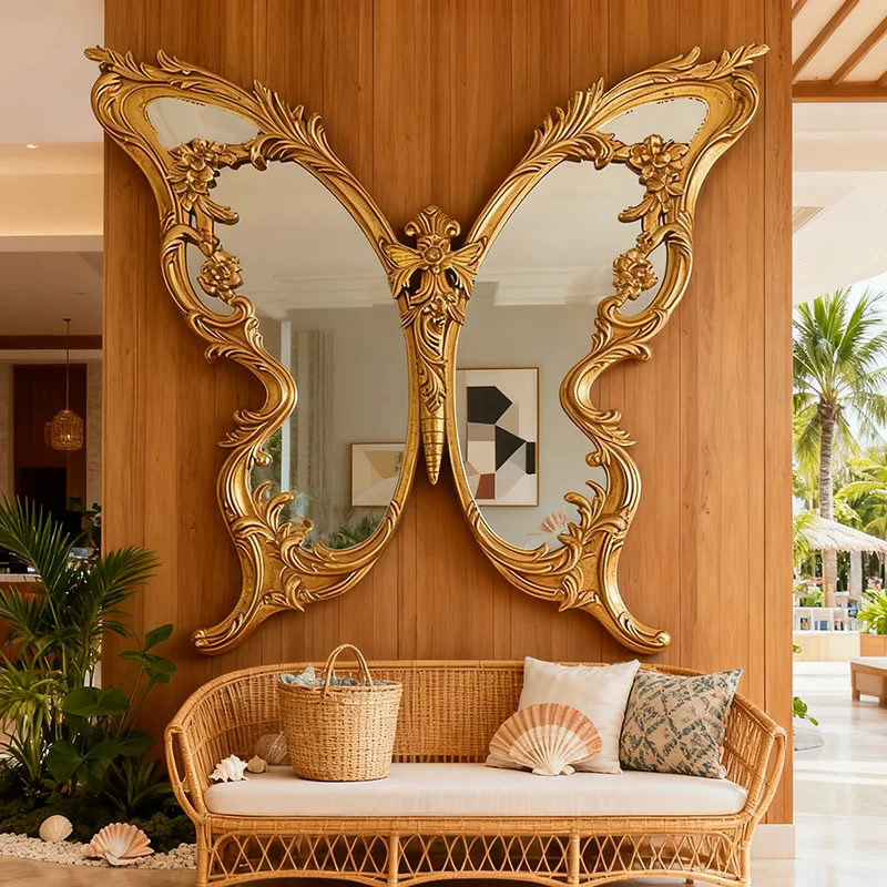 Retro Universal Irregular Mirror Classic Modern Art Makeup Mirror Custom Desktop Cute Lustro Wall Espejos Para Pared Room Decor
